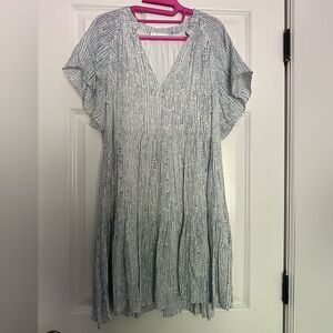 Blue and White Women's Dress